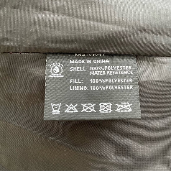 ELORA Women's Winter Vegan Down Puffer Mid Length Fur Trim Coat Size Large - Picture 7 of 7